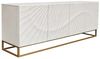 riess-ambiente Sideboard SCORPION 180cm weiß/gold - Mangoholz, Metall, 3D-Schnitzerei, Anrichte, Massivholz-Kommode mit 4 Fächern - ideal für Wohn- und Esszimmer Bild 2