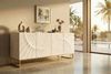 riess-ambiente Sideboard SCORPION 180cm weiß/gold - Mangoholz, Metall, 3D-Schnitzerei, Anrichte, Massivholz-Kommode mit 4 Fächern - ideal für Wohn- und Esszimmer Bild 4