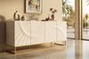 riess-ambiente Sideboard SCORPION 180cm weiß/gold - Mangoholz, Metall, 3D-Schnitzerei, Anrichte, Massivholz-Kommode mit 4 Fächern - ideal für Wohn- und Esszimmer Bild 3
