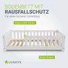 Juskys 'Naya' Kinderbett - mit Matratze, Rausfallschutz & Lattenrost - Bodenbett für Kinder 3 -10 Jahre - Holz Weiß, 80x160 cm Bild 4
