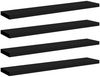 Bücherregal Wand 4 pcs, Schweberegale, Wandregal Schwarz 120 x 23,5 x 3,8 cm MDF Bild 2