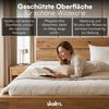 skølm 'Hervar' Bett 140x200 cm, hochwertiges Bettgestell aus massiver Eiche, Bettkopf 2 Streben, Massivholzbett lackiert, mit Holzfüßen, geeignet als Doppelbett Bild 5