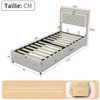 Gdood Stauraumbett Polsterbett Doppelbett LED, Samtstoff (1-tlg, Mit Lattenrost und Ladefunktion, Leinenmaterial Polsterbett), Modernes Jugendbett, Leises Design Bett, Max. Belastbarkeit 350 kg Bild 3