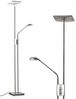 hofstein Stehlampe dimmbare Stehlampe aus Metall in Nickel-matt, LED wechselbar, 3000 Kelvin, mit stufenllosem Dimmer am Gehäuse und verstellbarem Leuchtenarm Bild 4