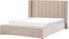 Polsterbett Samtstoff mit Stauraum NOYERS Beige 180x200 cm Bild 5