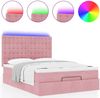 vidaXL Ottoman-Bett mit Matratzen & LEDs Rosa 140x200 cm Samt 3314473 Bild 5