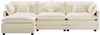 Ecksofa mit beweglichem Hocker, Sitzfläche 283x147x84 cm, Chenille, Beige Bild 5