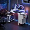 Yaheetech Schreibtisch L-förmiger Computertisch 120/140cm (B), mit Monitorhalterung & Steckdose & 4 Schubladen & Aufbewahrungstasche Bild 4