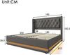 Polsterbett 180×200 cm mit hydraulischem Bettkasten, USB/Typ-C & 3-seitiger LED-Beleuchtung,Grau Bild 4