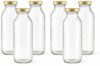 Jungengel Trinkflasche 6'er Set Glasflaschen Saftflasche Smoothie Flasche Deckel, 250ml Fassungsvolumen, Wiederverwendbar, Praktische Größe Bild 2