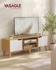 VASAGLE Fernsehtisch, Lowboard, TV-Schrank, Fernsehschrank, mit verstellbarer Ablage, für Fernseher bis zu 65 Zoll, Wohnzimmer, eichenfarben-weiß Bild 2