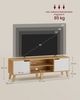 VASAGLE Fernsehtisch, Lowboard, TV-Schrank, Fernsehschrank, mit verstellbarer Ablage, für Fernseher bis zu 65 Zoll, Wohnzimmer, eichenfarben-weiß Bild 1