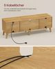 VASAGLE Fernsehtisch, Lowboard, TV-Schrank, Fernsehschrank, mit verstellbarer Ablage, für Fernseher bis zu 65 Zoll, Wohnzimmer, eichenfarben-weiß Bild 4