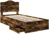 vidaXL Bettrahmen Geräucherte Eiche 90 x 190 cm Ingenieurs Holz 3413461 Bild 5