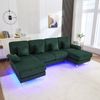 4-Sitzer Wohnlandschaft B 265 x T 135 x H 88 cm aus Samt mit LED-Beleuchtung & USB-Anschluss Bild 1