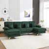 4-Sitzer Wohnlandschaft B 265 x T 135 x H 88 cm aus Samt mit LED-Beleuchtung & USB-Anschluss Bild 4