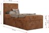TILIO Jugendbett 90x200 mit Bettkasten - Boxspringbett mit 7-Zonen-Taschenfederkernmatratze, hohes Kopfteil, Einzelbett mit Stauraum - Orange Cordstoff - H4 - Links Bild 5