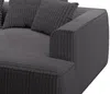 Vente-unique - PINETA Sofa Samt Grau - B 180 cm x H 67 cm x L 230 cm Bild 4