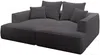 Vente-unique - PINETA Sofa Samt Grau - B 180 cm x H 67 cm x L 230 cm Bild 3