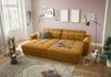 Ed exciting Design 'Barura' Big-Sofa, Rückenkissen, Nierenkissen, frei im Raum stellbar, Cord Bezug, Gelb, 194 x 292 x 90 cm (L x B x H) Bild 2