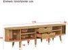 TV-Schrank 175 x 38 x 45 cm mit Schiebetür – TV-Möbel aus MDF in Holzmaserung mit Stauraum Bild 4