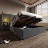 Polsterbett mit Stauraum & Ladefunktion, Bett 160x200 cm mit Touch-Leselampe, USB/Type-C Ports & Regal,Grau Bild 3