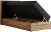 Boxspringbett ALBERO 1 90x200 mit Stauraum, 7-Zonen Multipocket Matratze H3, Bettkasten mit Federautomat, Öffnungsseite wählbar, Hotelbett - Schwarz Kunstleder - Topper T25 - Links Bild 4
