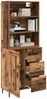 vidaXL Highboard Altholz 69,5 x 34 x 180 cm Engineered Wood und Glas 3415688 Bild 3