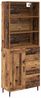 vidaXL Highboard Altholz 69,5 x 34 x 180 cm Engineered Wood und Glas 3415688 Bild 2
