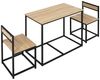 HOMCOM Essgruppe Esstisch mit 2 Stühlen, (Esszimmergruppe, 3-tlg, Küchentisch-Set), für kleine Räume, Küche, Wohnzimmer, Eiche Bild 2