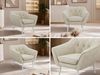 Polstersessel PIRS 1 skandinavischer Design 1-Sitzer, Sessel mit Wellenfederung, weiße Füße, Einzelsessel, Hoher Sitzkomfort - Beige Velvet Bild 2