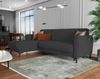 Dmora Schlafsofa mit Halbinsel Aber, Wende-Ecksofa, Modernes Sofa mit Stauraum, Chaiselongue und 3 Kissen, 230 x 153 x 85 cm, Anthrazit Bild 2