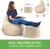 Green Bean® Sitzsack + Hocker, 2er Set, robust, waschbar, schmutzabweisend, Beige, 90 x 80 x 70 cm Bild 3