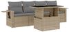 vidaXL 5-tlg. Garten-Sofagarnitur mit Kissen Beige Poly Rattan 3267729 Bild 2