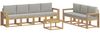 vidaXL Outdoor-Sofagarnitur 8 pcs Weiß und Hellgrau 59 x 59 x 37 cm 3387355 Bild 2