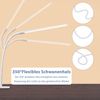 ZMH Schreibtischlampe LED Klemmbar - Weiß Tageslichtlampe Schreibtisch Lampe mit 3 Farbtemperatur und 5 Helligkeitsstufen Tischleuchte USB Bürolampe 5W Arbeitsplatzleuchte Klemmlampe für Büro Bild 5