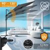 KESSER® Sonnenschirm Doppelsonnenschirm 4,6m x 2,7m | Ampelschirm Abdeckung & Windsicherung mit Kurbel & Ständer | Kurbelschirm Aluminium wasserabweisend | Neigbar Kippbar 360° Drehbar Anthrazit, Ohne LED Bild 3