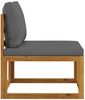 vidaXL Modular-Mittelsofa mit Dunkelgrauen Kissen Akazie Massivholz 311862 Bild 4