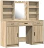 vidaXL Schminktischset mit LED 3 pcs Sonoma-Eiche Holzwerkstoff 3334292 Bild 2