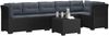 vidaXL 6-Sitzer Garten Sofa mit Kissen Rattan Look PP Anthrazit 3444125 Bild 2