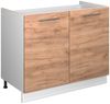 Spülenunterschrank Fame-Line Goldkraft Eiche/Weiß 100 cm, AP Eiche Vicco Bild 1
