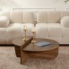 Calicosy Set aus 2 Couchtischen L90 cm - ORION - Dunkles Holz Bild 2