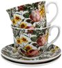 DUO FLORAL 2er-Set Tassen 250 ml SPRING mit Untertassen, New Bone China Porzellan Bild 3