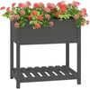 vidaXL Pflanzkübel mit Ablage Grau 82,5x54x81 cm Massivholz Kiefer 823782 Bild 4