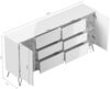Sideboard Yako XL 200cm 6 SoftClose 2 Türen Grafit : Grafit Bild 2