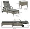 Outsunny Gartenliege Rattan Sonnenliegen mit Tisch Bild 3