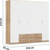 rauch Kleiderschrank, Drehtürenschrank GAMMA, 5-türig, 6 Schubkästen, Alpinweiß/Eiche Sonoma, 226 x 210 x 54 cm Bild 4