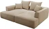 Vente-unique - PINETA Sofa Samt Schokoladenbraun - B 180 cm x H 67 cm x L 230 cm Bild 3