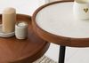Beistelltisch-Set Akazie 42x42x50 natur lackiert / Marmor weiß KARLSTAD #12 Bild 5