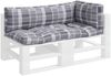 vidaXL Palettenkissen 3-tlg. Grau Karomuster Stoff 360958 Bild 3